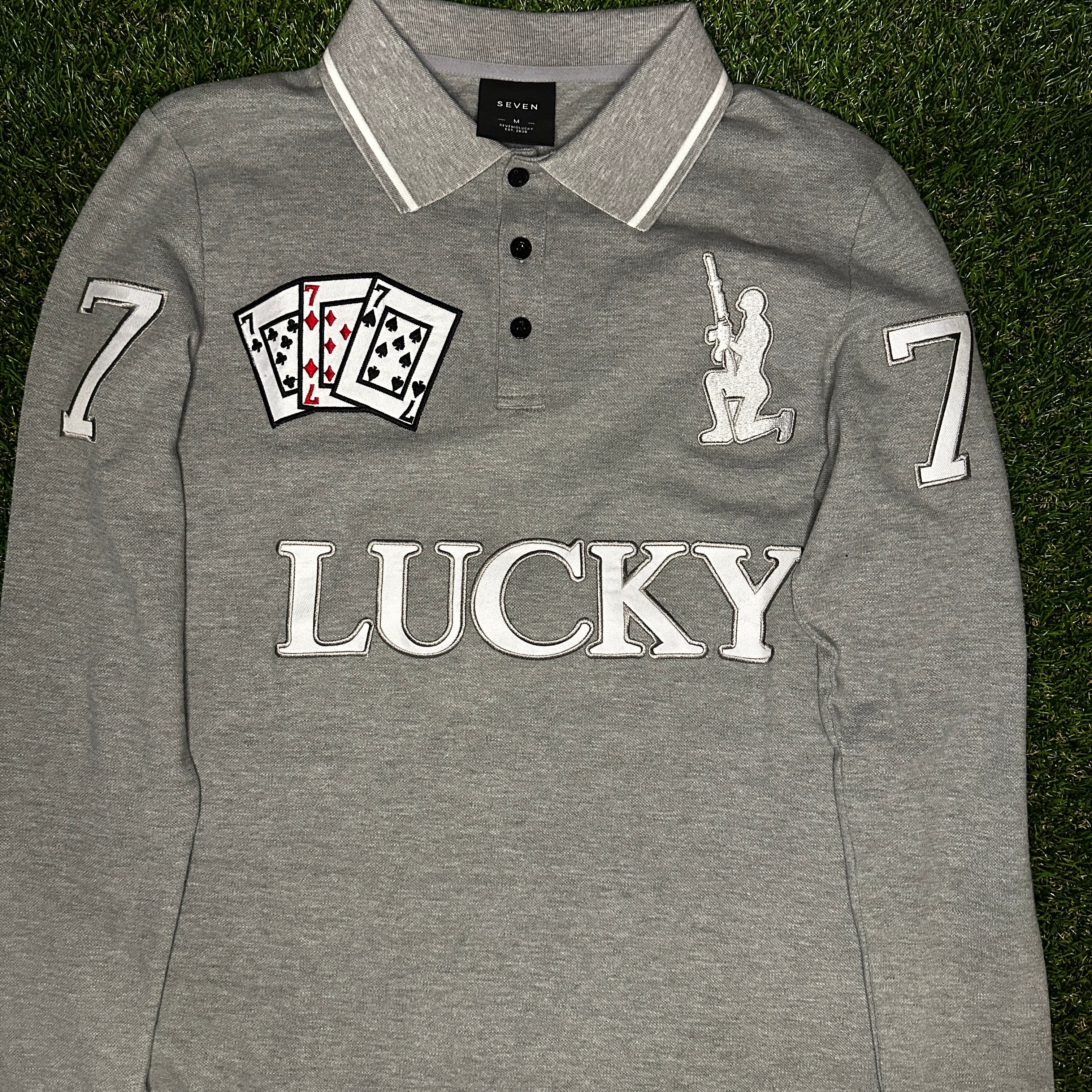 LUCKY 7 POLO (GRAY)