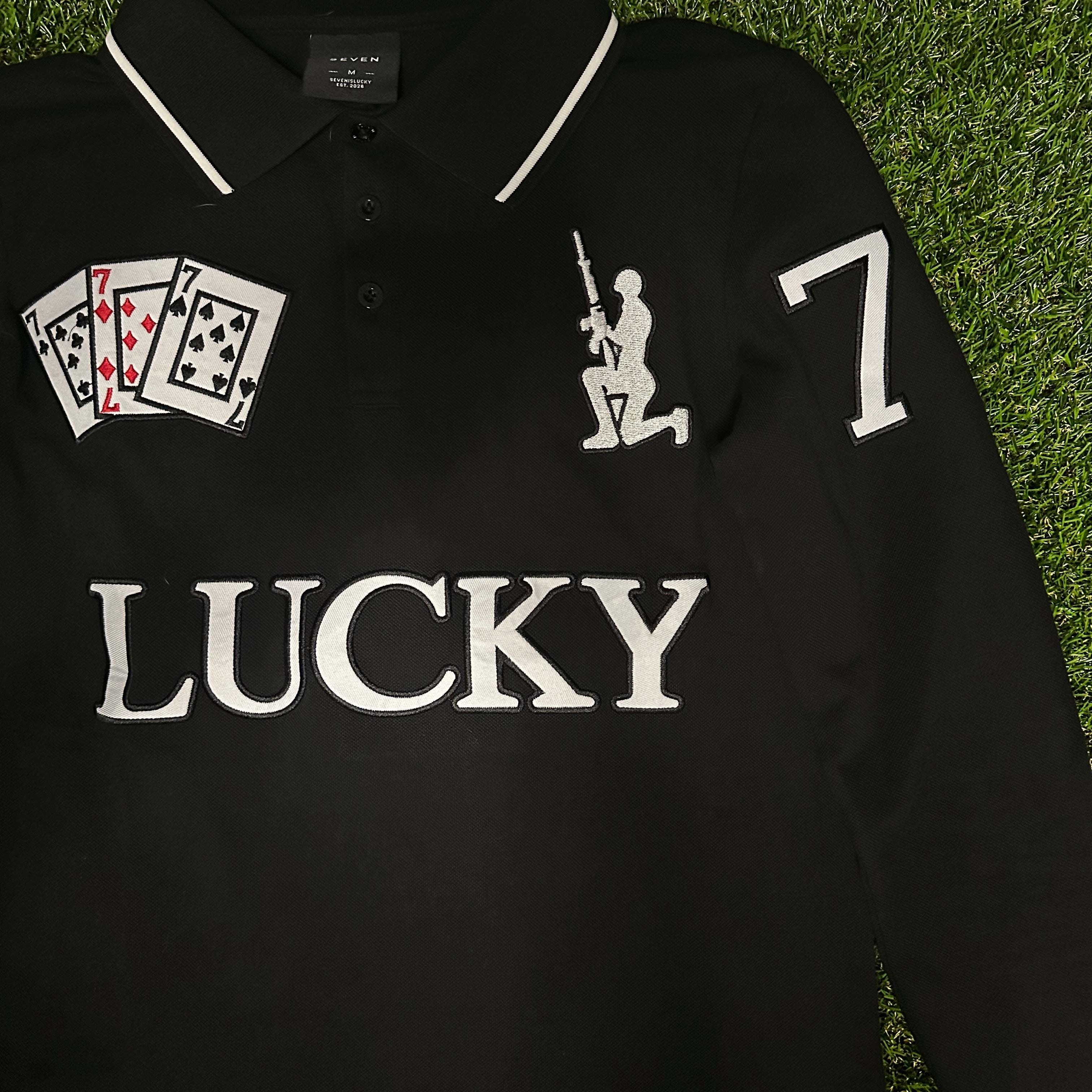 LUCKY 7 POLO (BLACK)