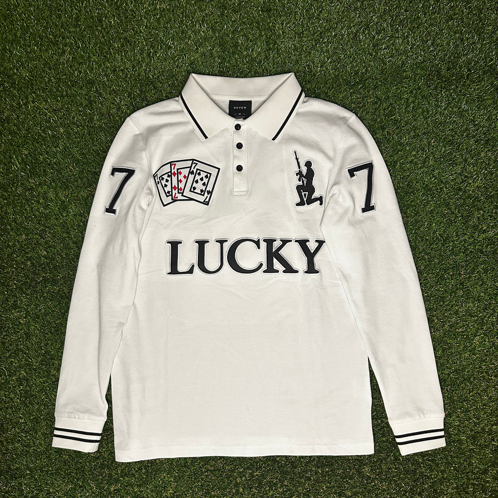 LUCKY 7 POLO (WHITE)
