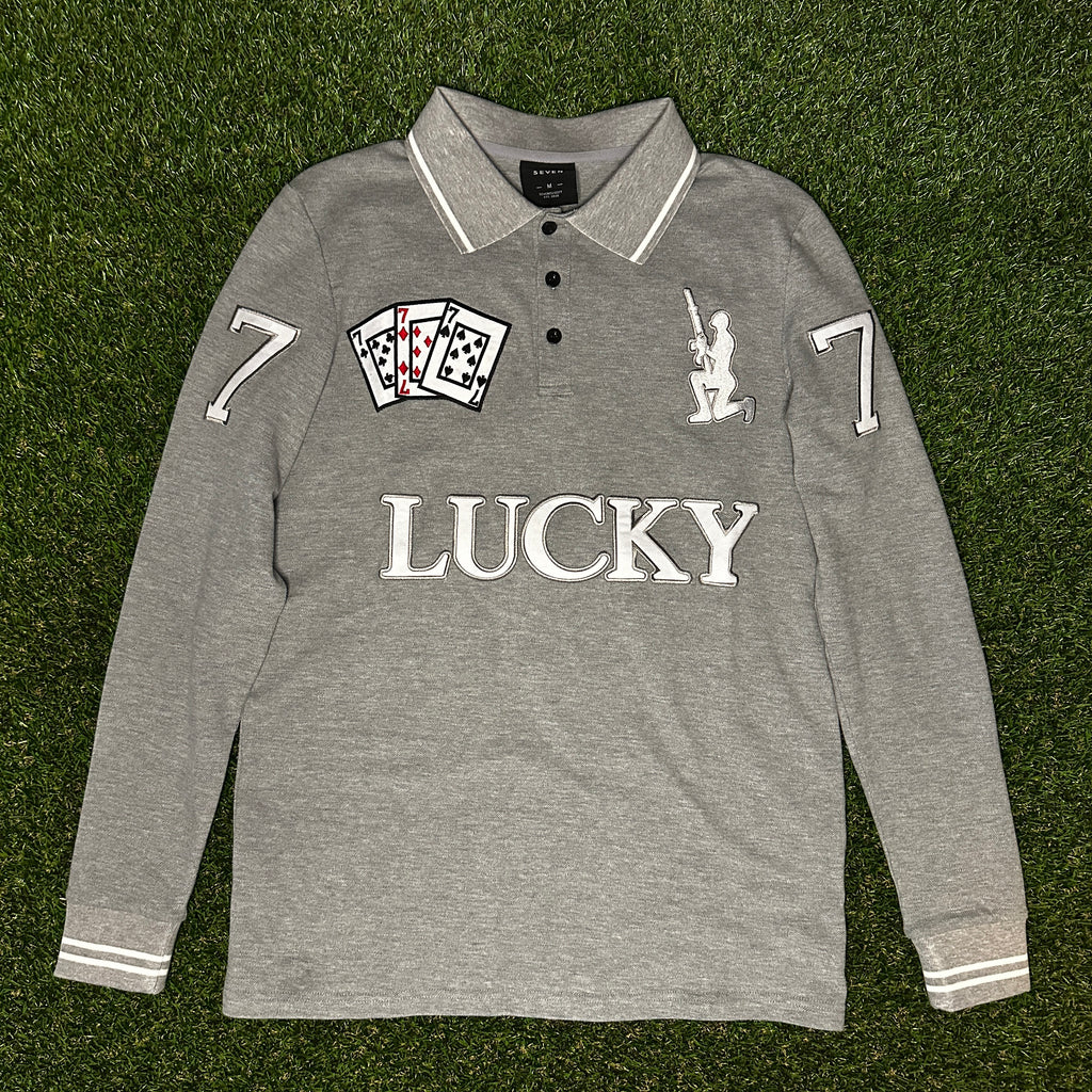 LUCKY 7 POLO (GRAY)