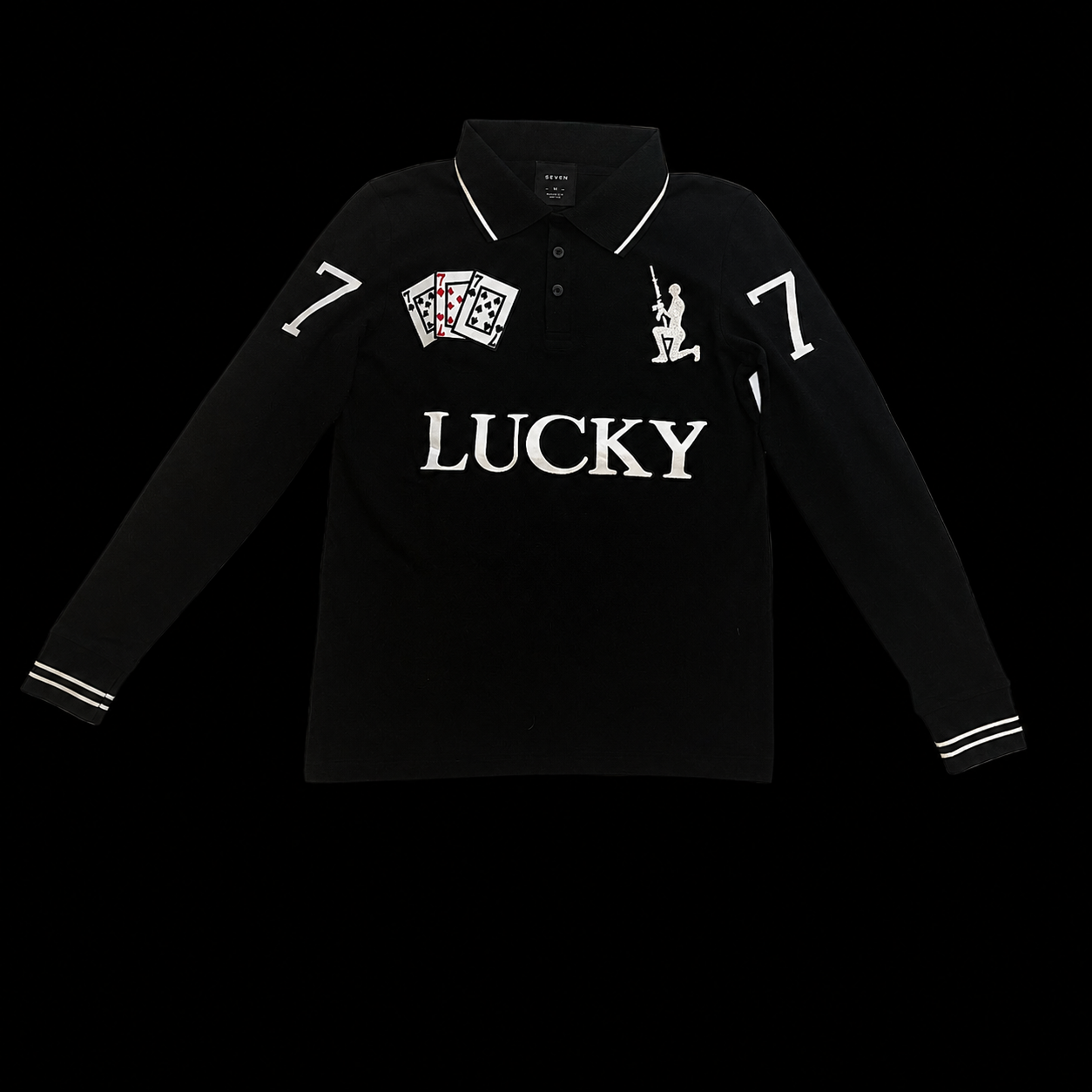 LUCKY 7 POLO (BLACK)