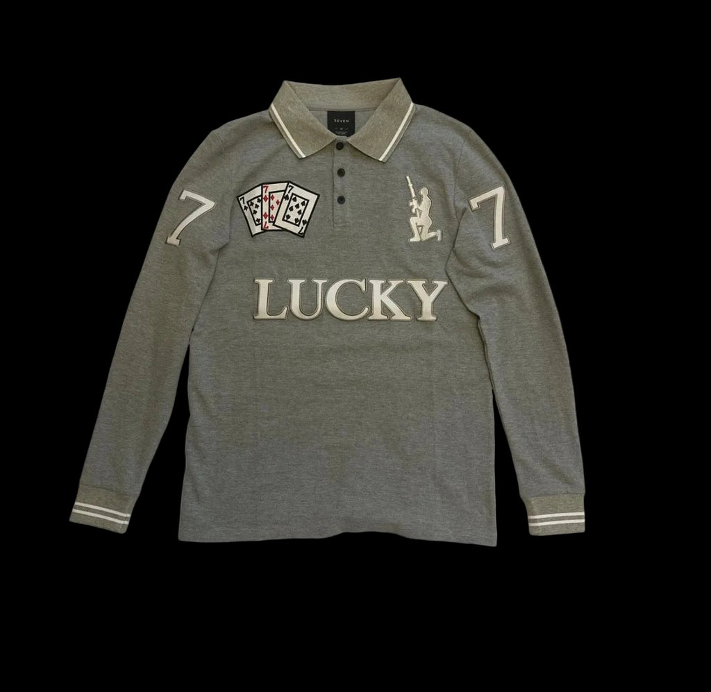 LUCKY 7 POLO (GRAY)