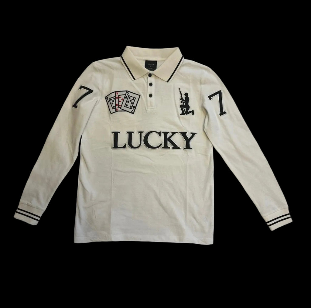 LUCKY 7 POLO (WHITE)
